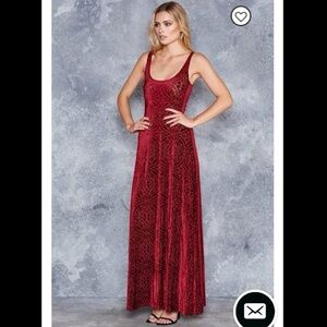 Blackmilk burned velvet Maxi Dress - red